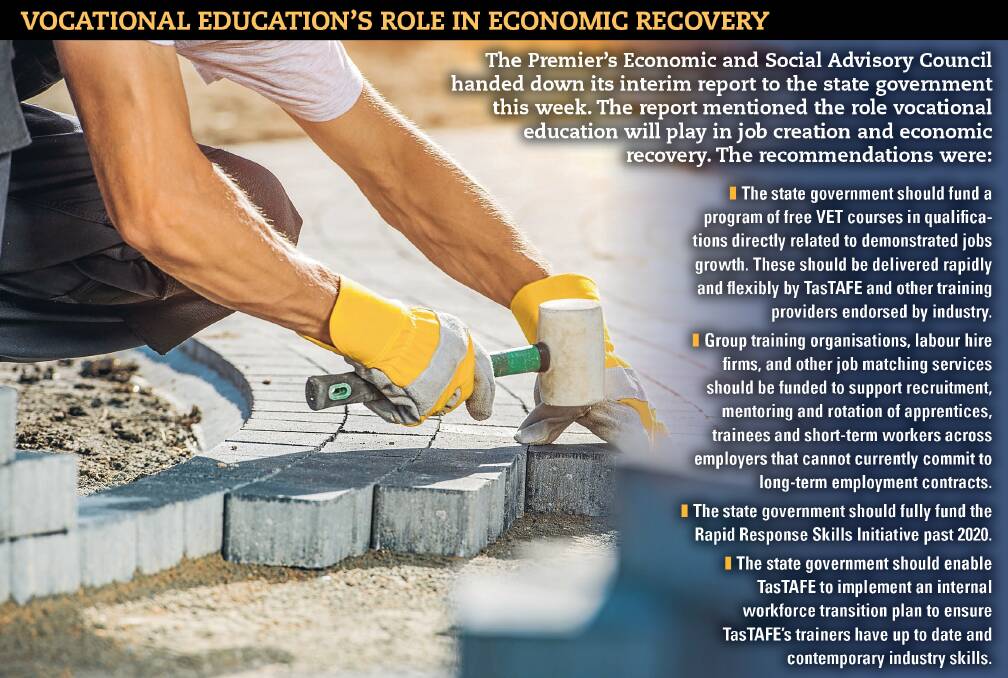 EDUCATION: The recommendations from the Premier's Economic Recovery Social Advisory Council's interim report regarding VET education. 