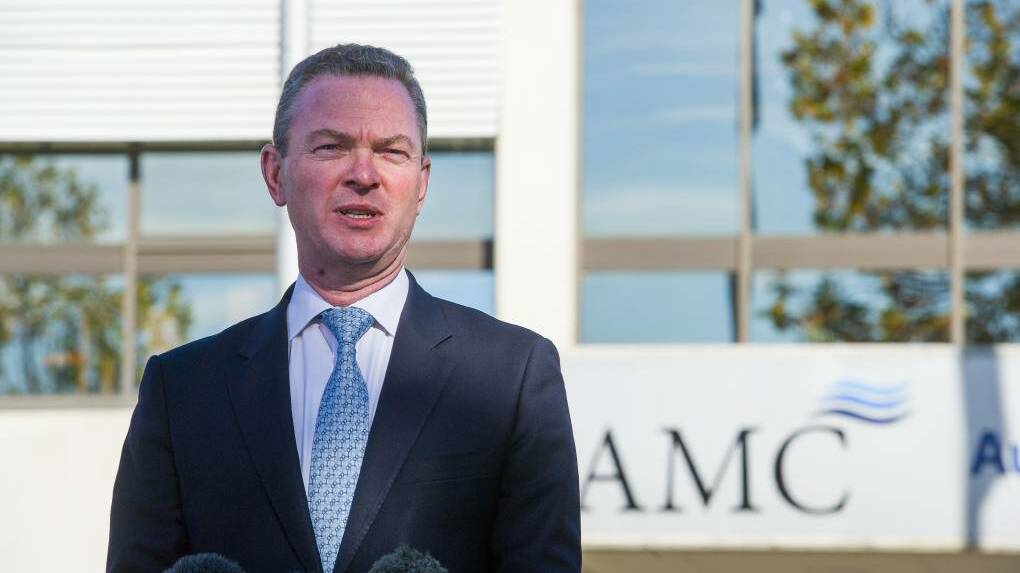 FUTURE:  Defence Minister Christopher Pyne outside the Australian Maritime College in 2017. The AMC is inviting industry to participate in a forum regarding the AMC's Newnham campus. Picture: Scott Gelston