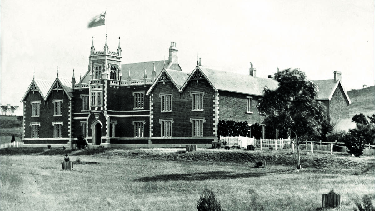 The college after renovations in 1863 and 1872 was quite impressive. Picture: Tasmanian Archives, AB713-1-11816
