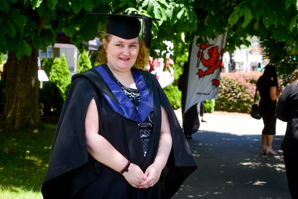 Launceston woman Kelli-Ann Johnson graduated from the University of Tasmania with a Bachelor of Arts while battling health issues and working full time. 