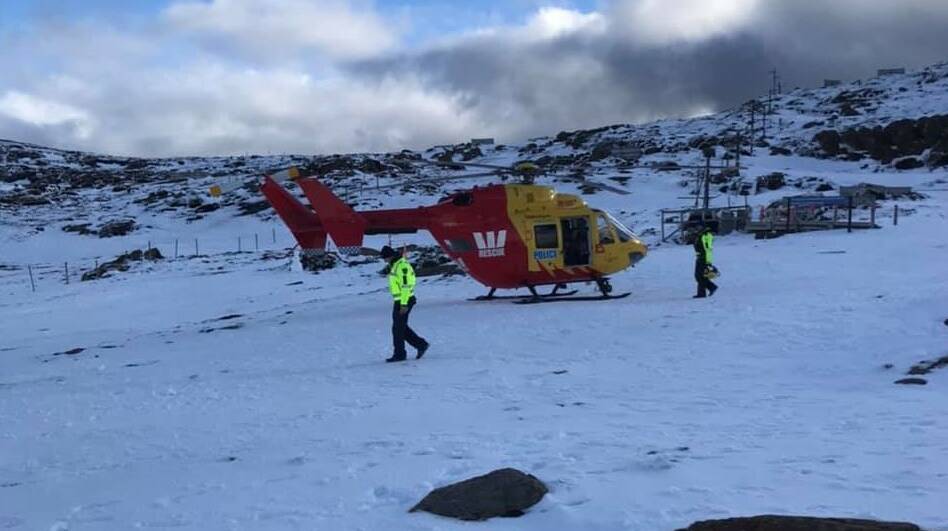 EXTRACTED: The Westpac Rescue Helicopter responded to an incident on Monday. Picture: Ben Lomond Snow Sports.