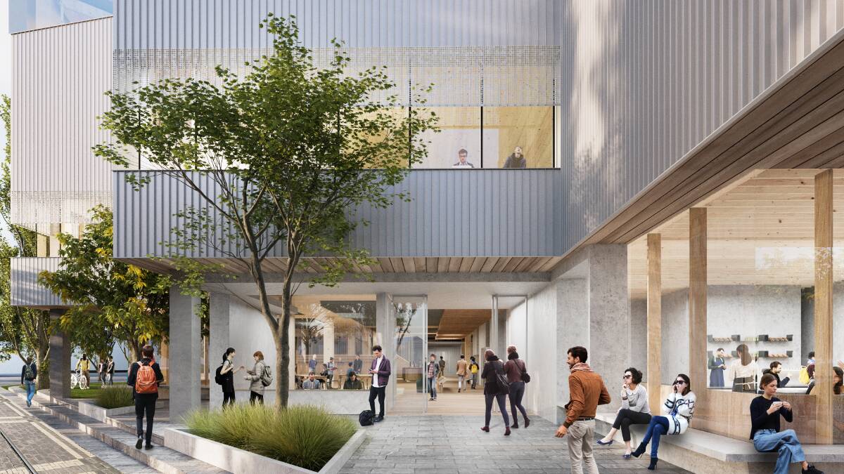 Inside the library and student services building of the UTAS Inveresk build, as per an artist's impression.
