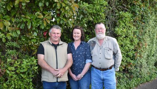 FACES BEHIND THE SALE: Tasmanian ram breeders Paul Catterall, Carmen Cresswell and Barry Evans have come together to pull together a multi-breed ram sale at Longford. Picture: file 