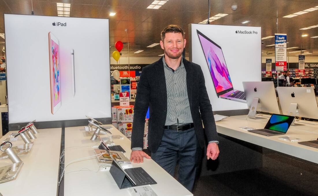 Harvey Norman director Trent Fuhrman-Luck in the revamped computer store.