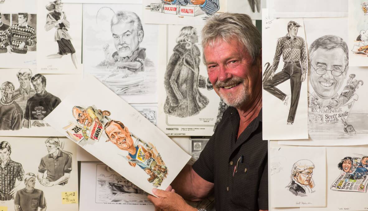 Mike Woods of Launceston illustrated advertisements and editorials in The Examiner for nearly 40 years - everything from lingerie to cartoons.