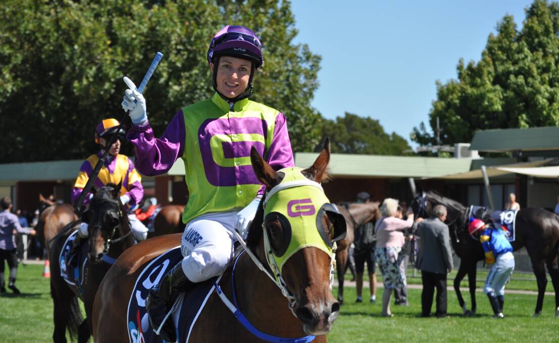 Riding high: Siggy Carr after a win on Geegee Trendsetter on Sunday. Siggy will be part of the all-female lineup at Mowbray on Wednesday.