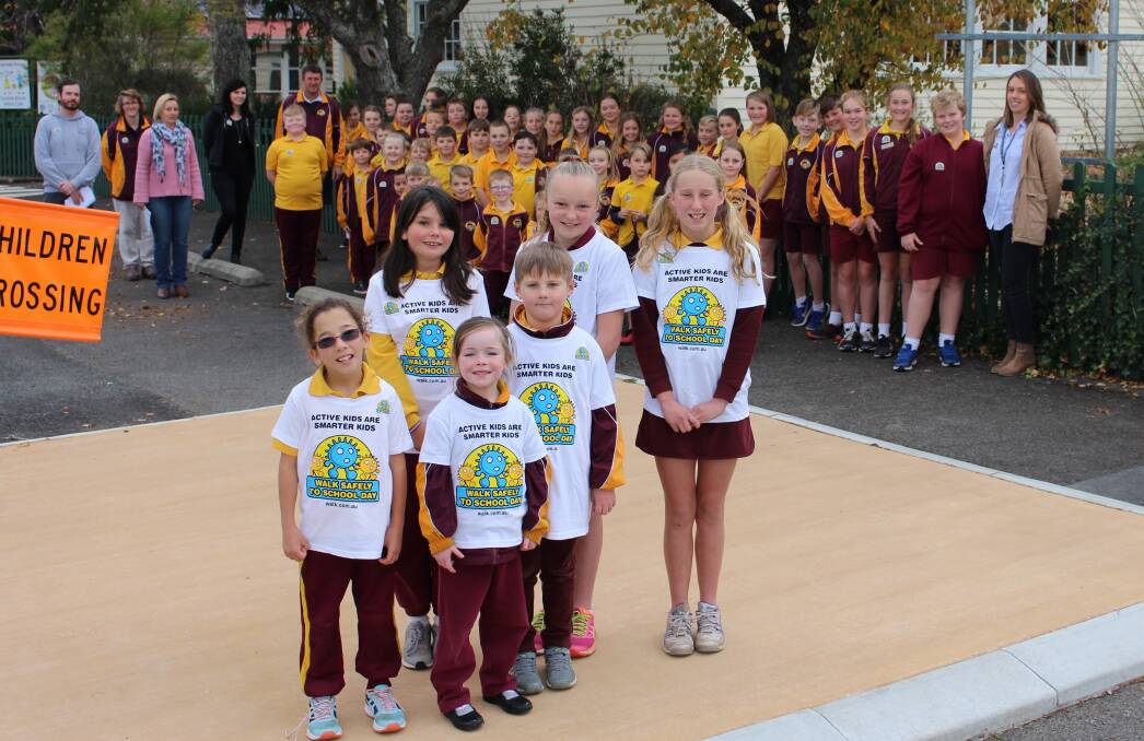 Road savvy: Bracknell Primary School students are taking steps to get healthier by walking to school tomorrow for national Walk Safely to School Day.