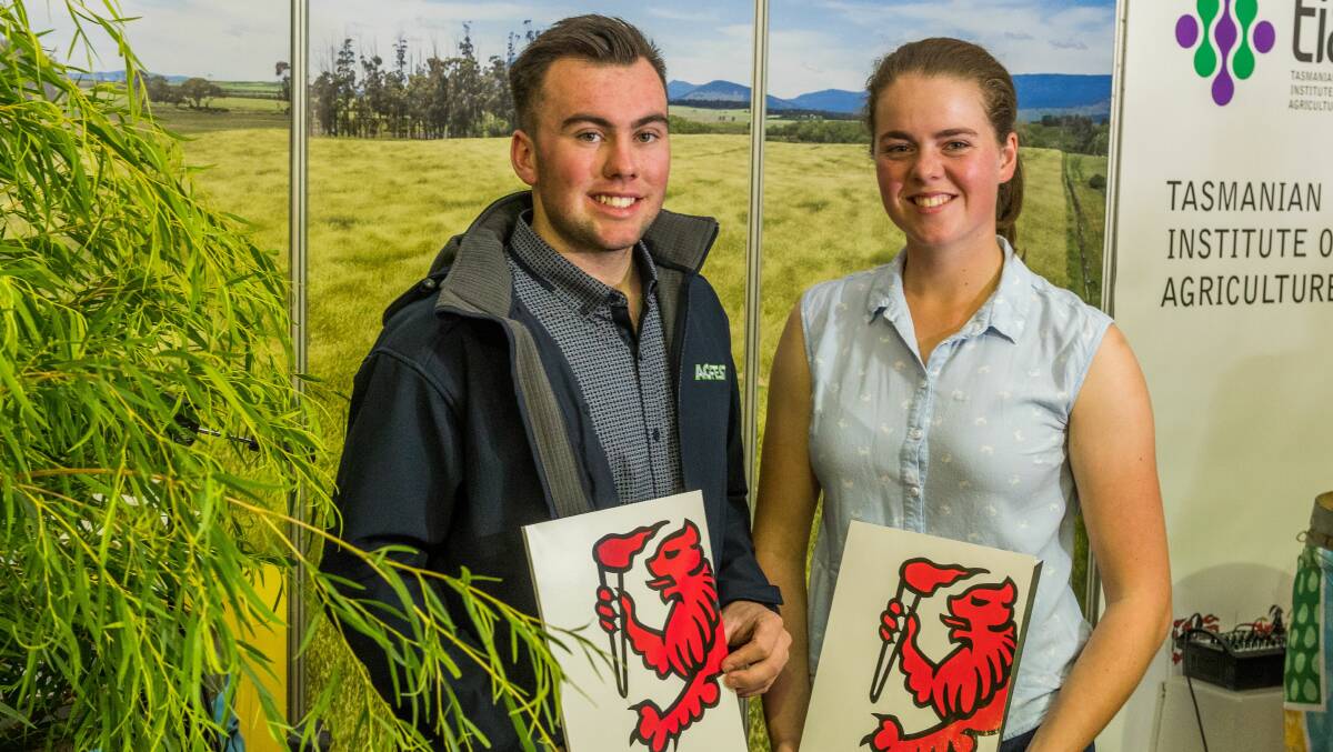 EMERGING LEADERS: Dylan Bellchambers and Matilda Scott with their UTAS scholarships. Picture: Phillip Biggs