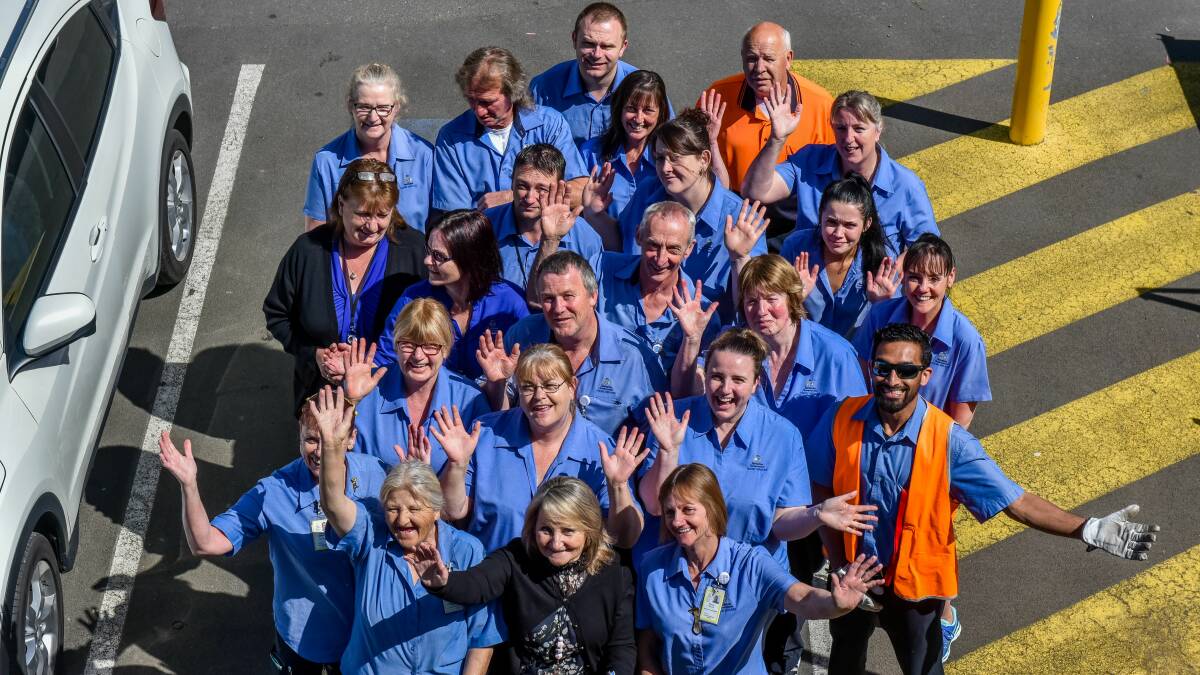 CLEANING UP: Launceston General Hospital cleaning staff with Colleen Horton at the front. Picture: Neil Richardson