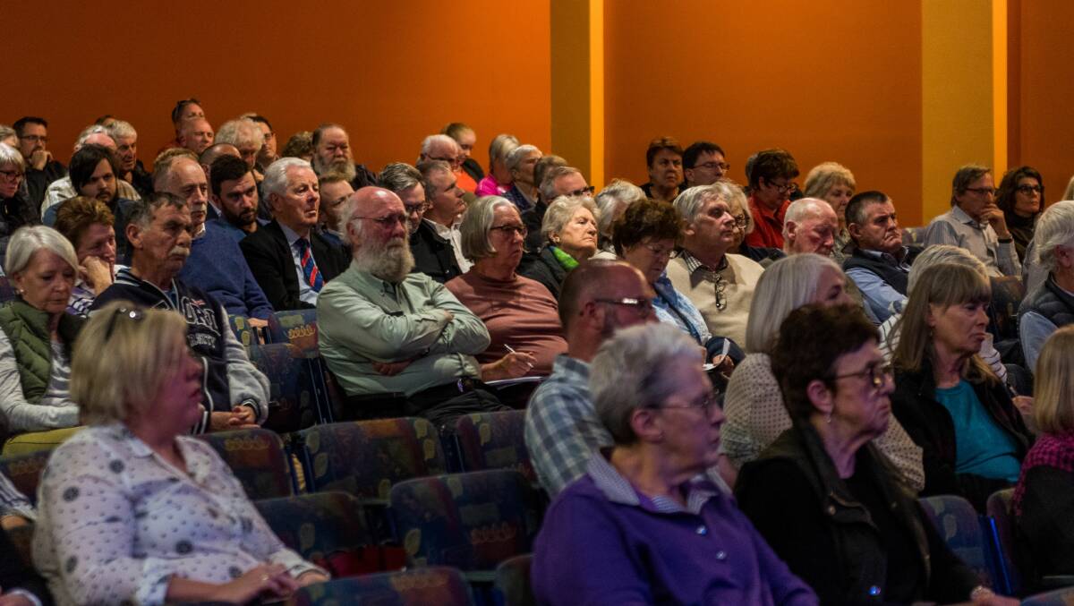 HEALTHY DEBATE: Audience members at The Examiner and Launceston Chamber of Commerce mayoral function last week. Picture: Phillip Biggs
