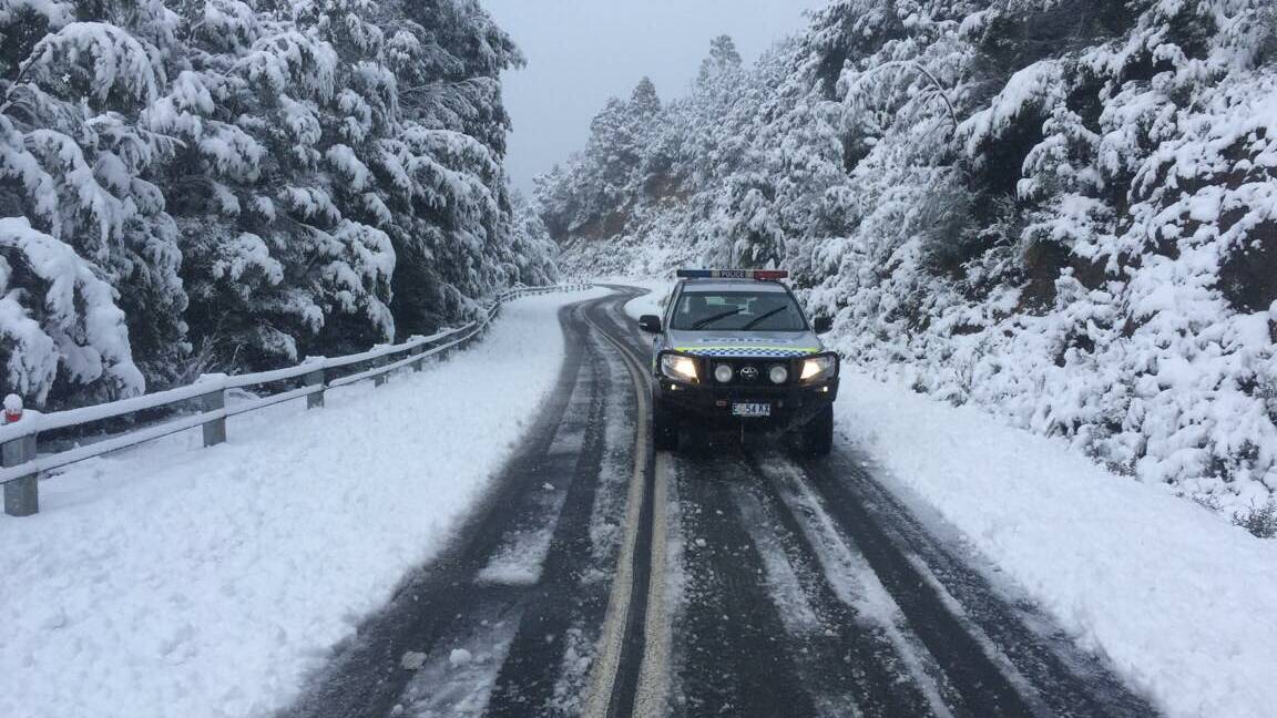 DRIVE CAREFULLY: Tasmania Police urged motorists to drive to icy conditions. Picture: Tasmania Police