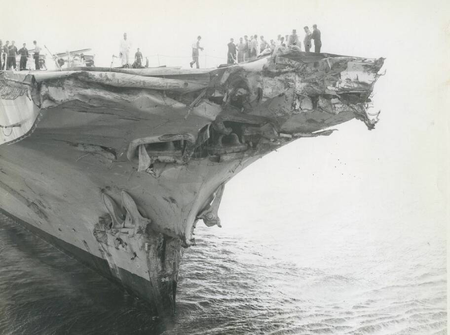 Extent of damage to HMAS Melbourne II. Picture: Gary Smith