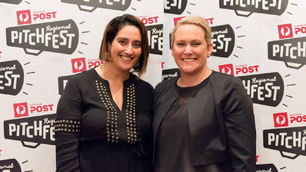 GET PITCHING: Rebecca Burrows and and Pitchfest founder Dianna Somerville.