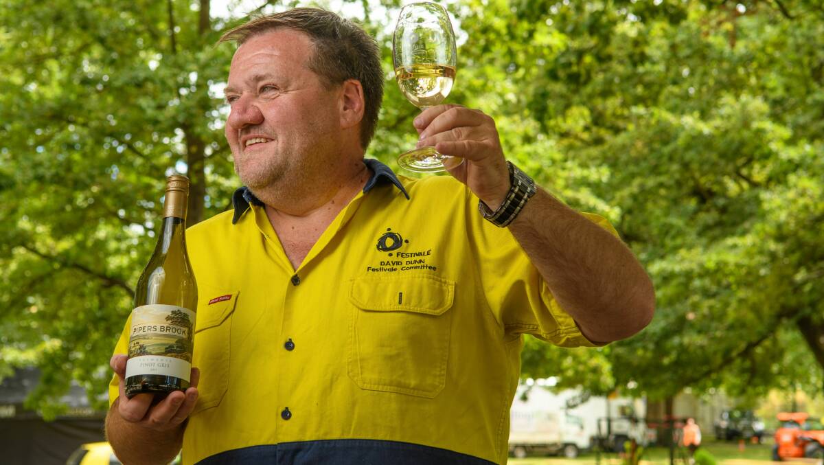 CHEERS TO VOLUNTEERS: Festivale chairman David Dunn in City Park before the event begins. Picture: Scott Gelston