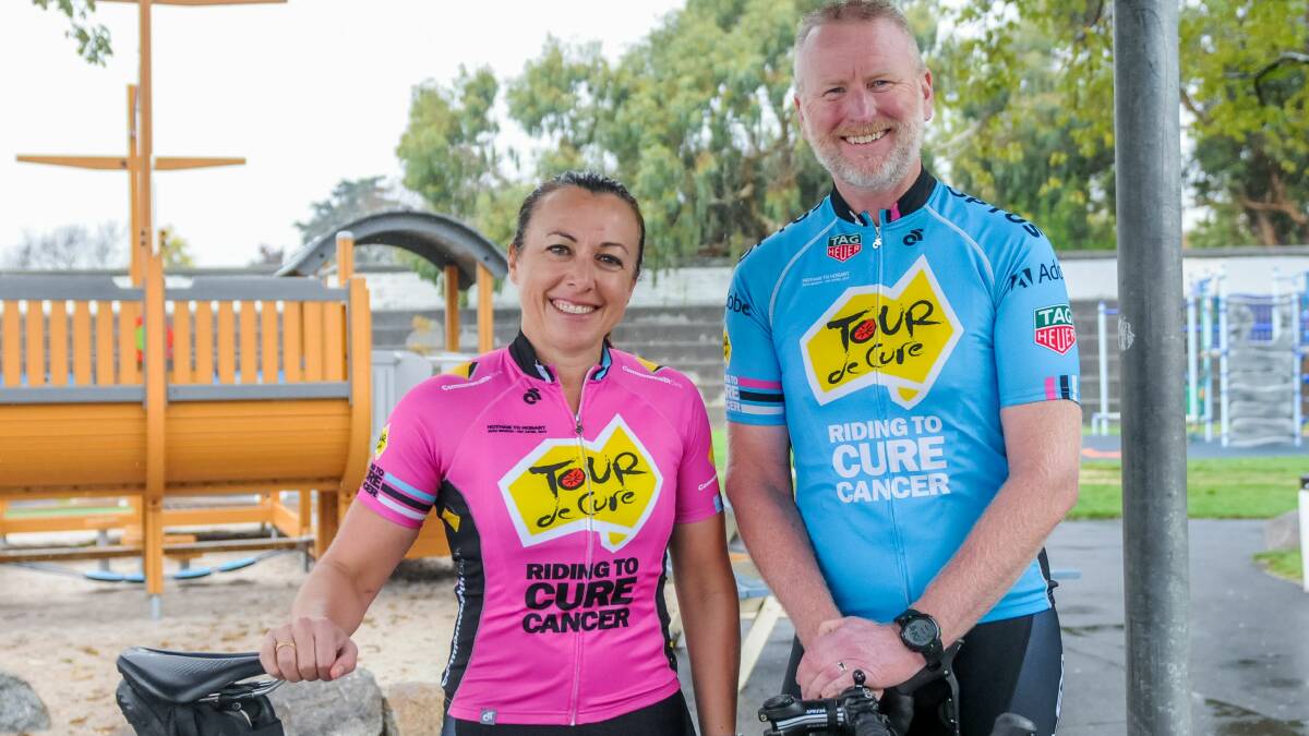 Angelique Sanders and Peter McCarron in the Tour de Cure. Picture: Neil Richardson