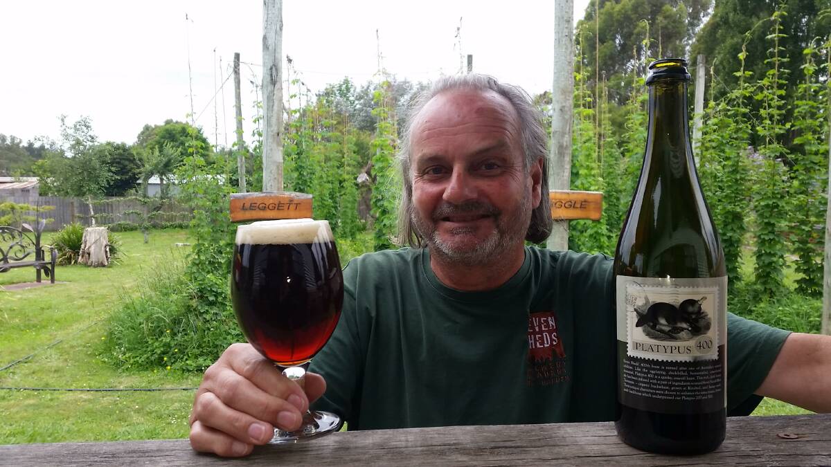 COLLABORATIVE TASTES: Willie Simpson with his Platypus 400 craft beer. Picture: Supplied