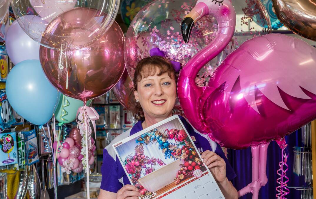 BALLOONING BUSINESS: Sharron Parry from Blast Balloons and Parties created a balloon installation for a tropical-themed baby shower at Riverside, with Event Avenue. Picture: Phillip Biggs