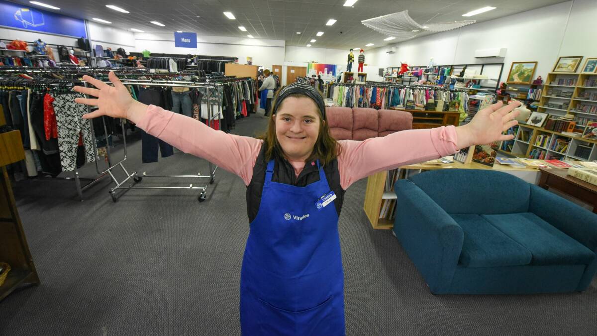 WHOLE NEW WORLD: Chloe Hansson has started a new job at Vinnies' Launceston Superstore. Picture: Paul Scambler