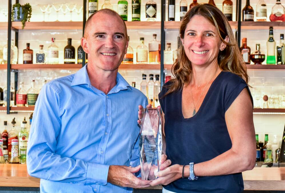 WINNING EXPERIENCE: Craig and Susan Richman display Bluestone Bar & Kitchen's award. Picture: Neil Richardson