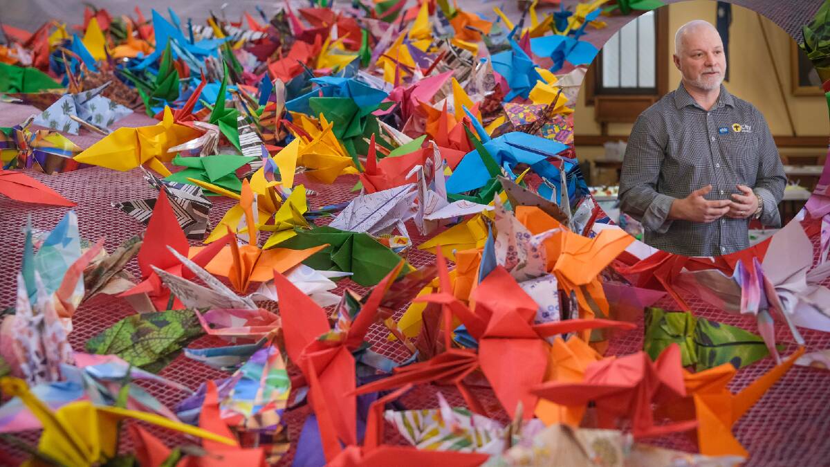 SENBAZURU: Origami cranes folded to raise awareness for International Overdose Awareness Day. Picture: Craig George
