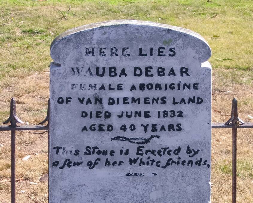 Wauba Debar's headstone at Bicheno. Picture: File