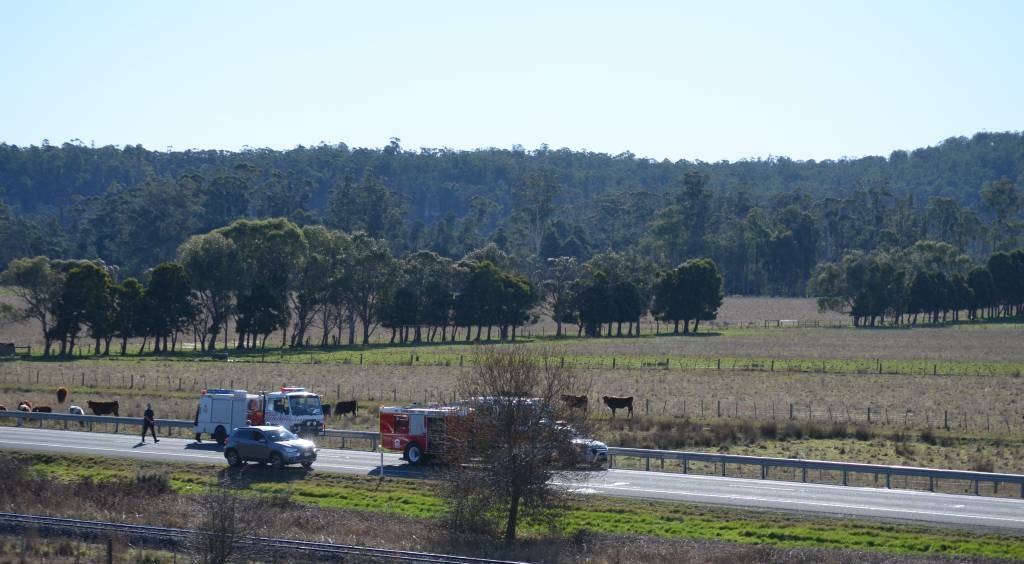 TRAGEDY: The stretch of the Bass Highway at Exton where two people died on Saturday. Picture: Sarah Davison