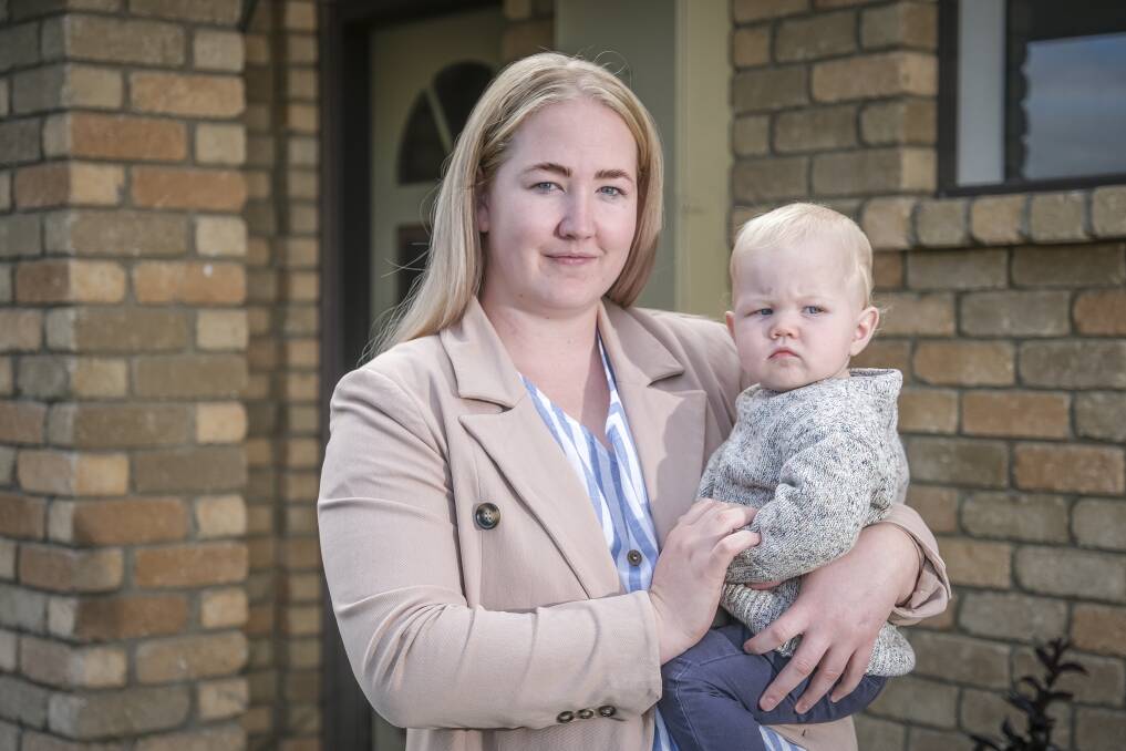 MUM AND BUB: Longford mother Samantha Bailey and 12-month-old son Easton. Below - Port Sorell mother Bianca Hathaway and children Oliver and Eliza. Pictures: Craig George/ADVOCATE