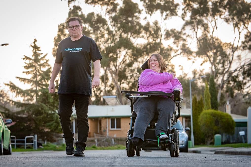 INACESSIBILITY: Emma Butler, from Ravenswood, with advocate Duncan Massey. Picture: Paul Scambler
