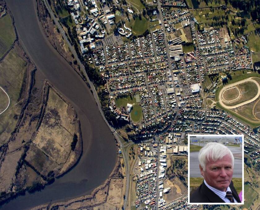 CORNERSTONE PROJECT: kanamaluka / Tamar Estuary and (inset) former Northern Midlands mayor David Downie. Pictures: File