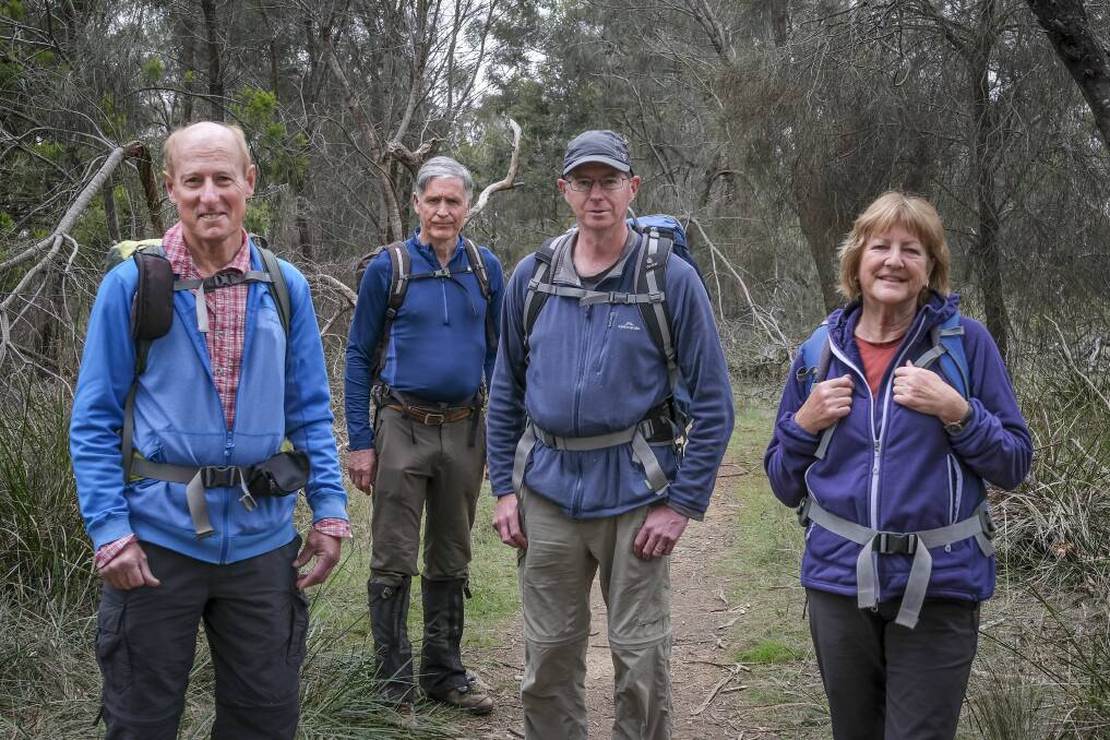 WALKERS: Kerry Scott, Peter Stackhouse, Darren Meader and Jenny Sharp from the Launceston Walking Club. Picture: Craig George