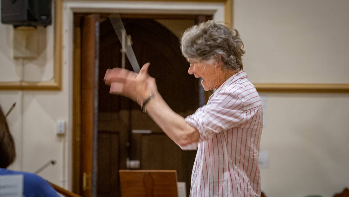 Conductor Margaret Hoban in action. 