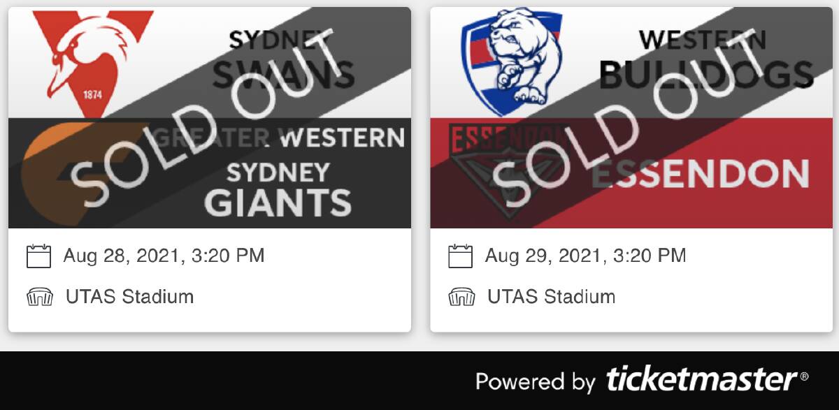 The Ticketmaster website painted a sorry picture for anyone who missed out on tickets to the two games.