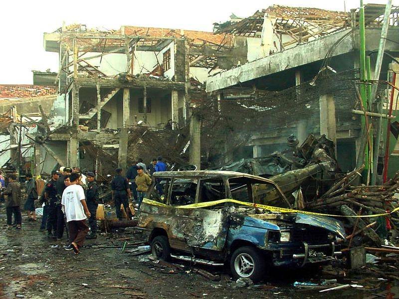 The scene in the wake of the 2002 Bali Bombings. Picture: File