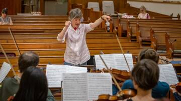 Margaret Hoban conducts the Launceston Youth and Community Orchestra. Pictures: Paul Scambler