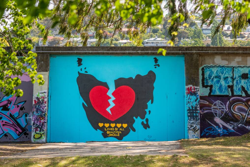 TRIBUTE: The mural at Royal Park painted by Launceston street artist Kreamart. Picture: Phillip Biggs