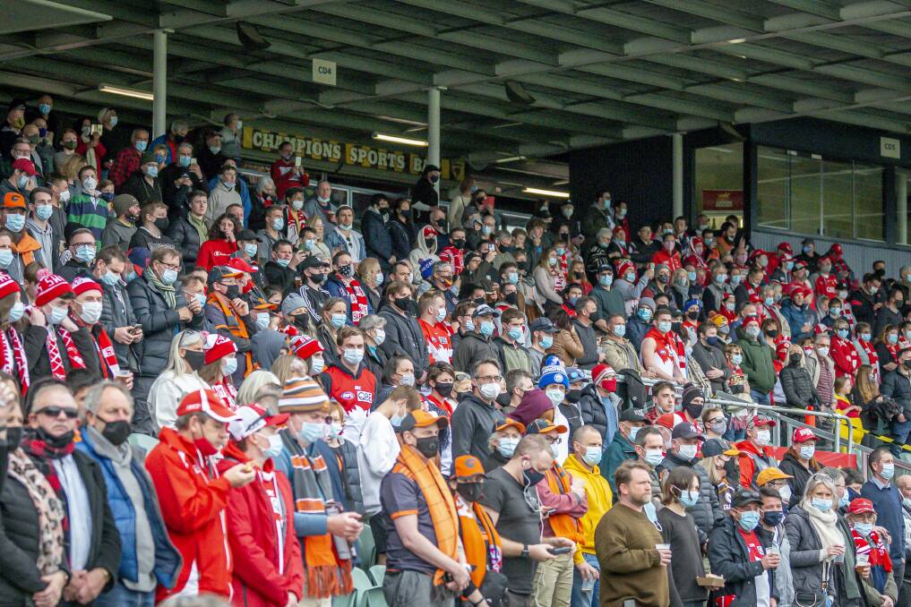 The crowd on Saturday's game between Sydney and GWS. Picture: Craig George