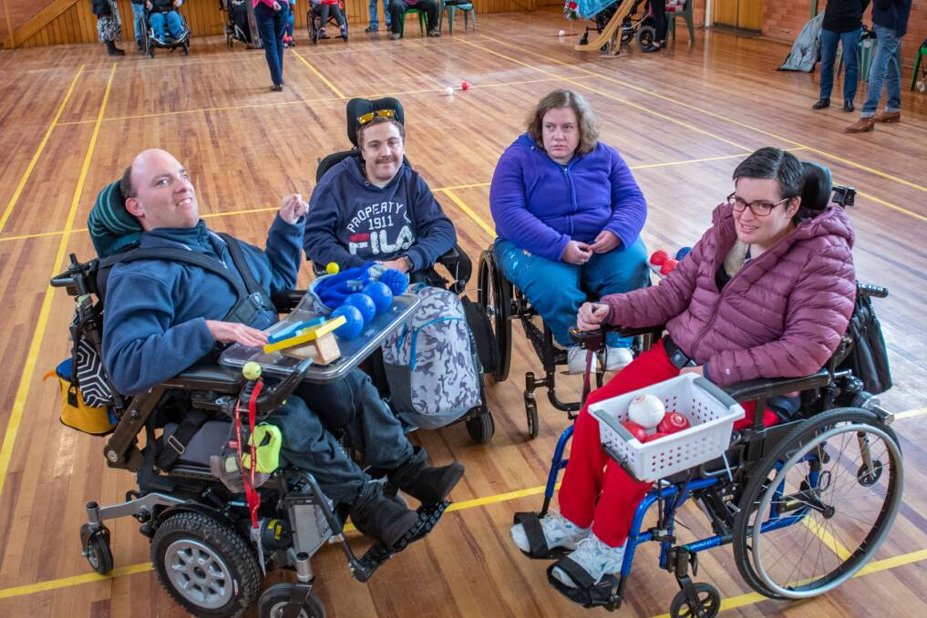 SPEAKING OUT: Scott Claridge, Nick Milner, Carolina Ascui and Minna Blaney of Launceston are calling for better wheelchair awareness. Picture: Paul Scambler