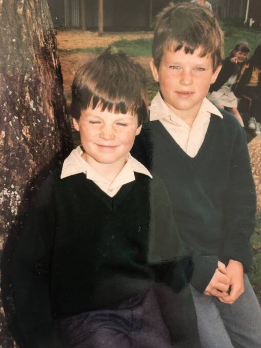 Jarom and Levi Triffitt as young boys at Deloraine. Picture: Supplied