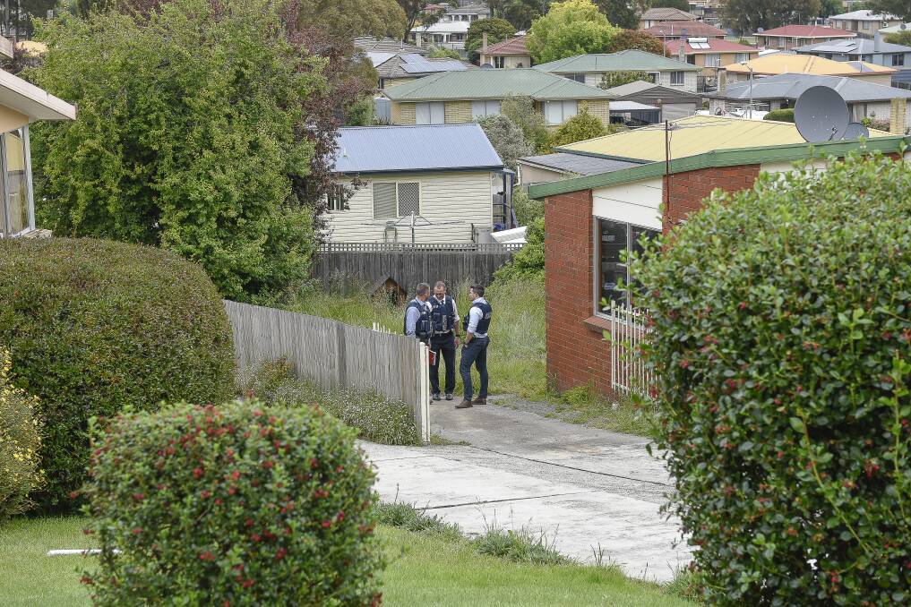 Police outside the Ravenswood property. Picture: Craig George