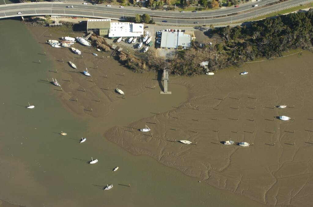 MENACING MUD: The Tamar Rowing Club pontoon, pictured, becomes beached at low tide. Picture: Paul Scambler