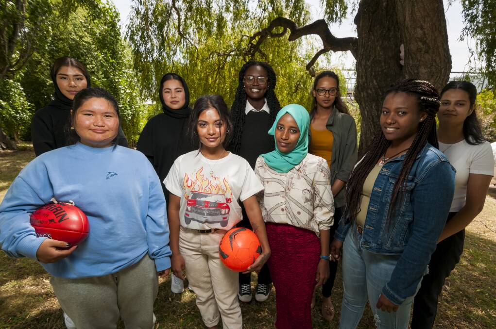 KICKING GOALS: The nine Community Champions who are aiming to make sport more accessible to their multicultural communities. Picture: Phillip Biggs