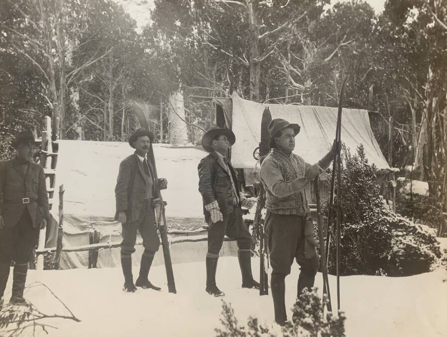 Carl Stackhouse (second from left) pioneered the conservation of Cradle Mountain after the death of Gustav Weindorfer. Picture: Supplied.