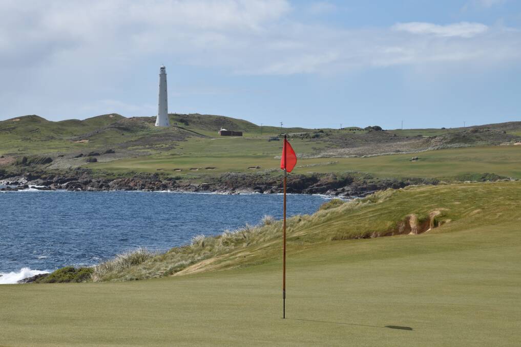NICE SPOT: Each hole at Cape Wickham Links offers breaktaking views of the King Island landscape. Picture: Lachlan Bennett
