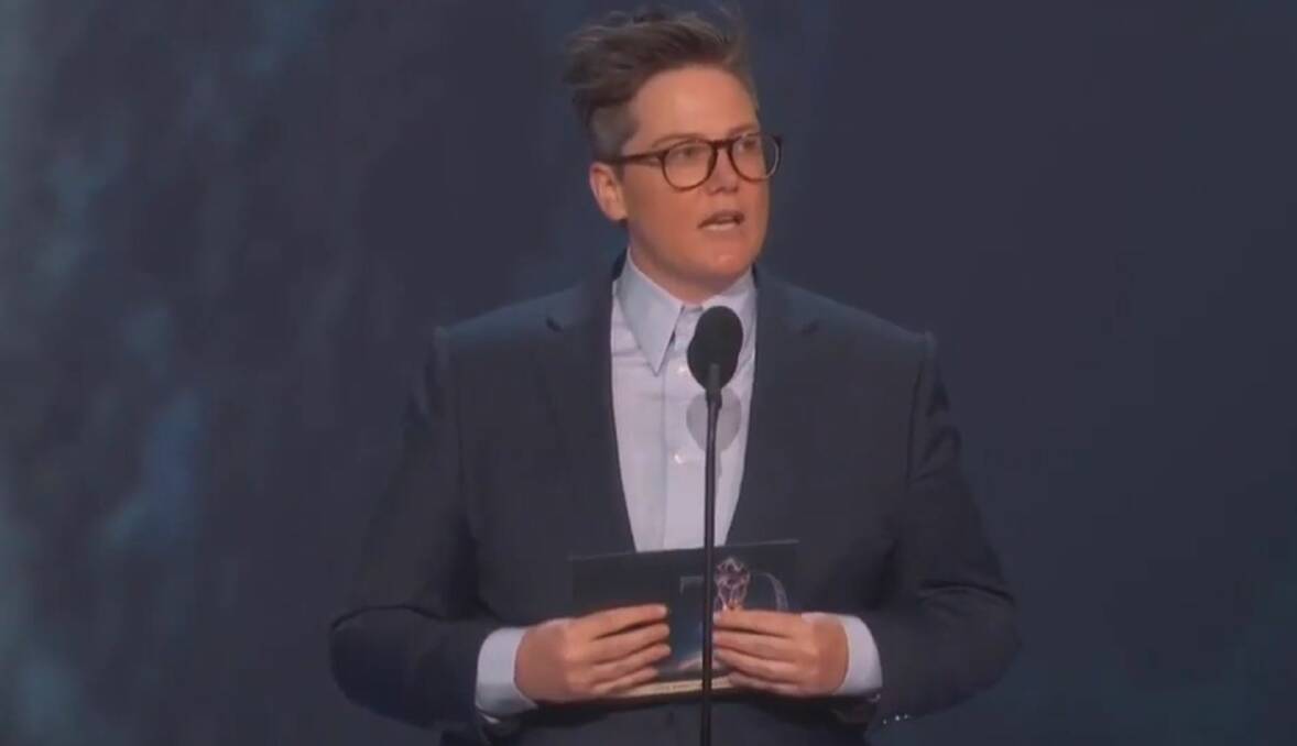 TASSIE TALENT: Hannah Gadsby's jokes were well received at the 2018 Emmy Awards.