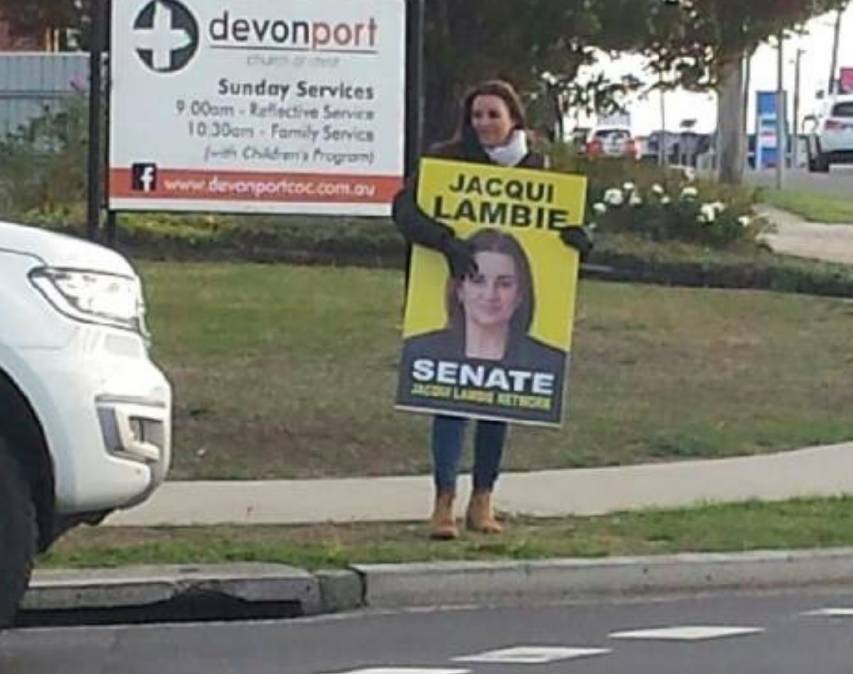 Jacqui Lambie campaigns in Devonport. Picture: Libby Bingham