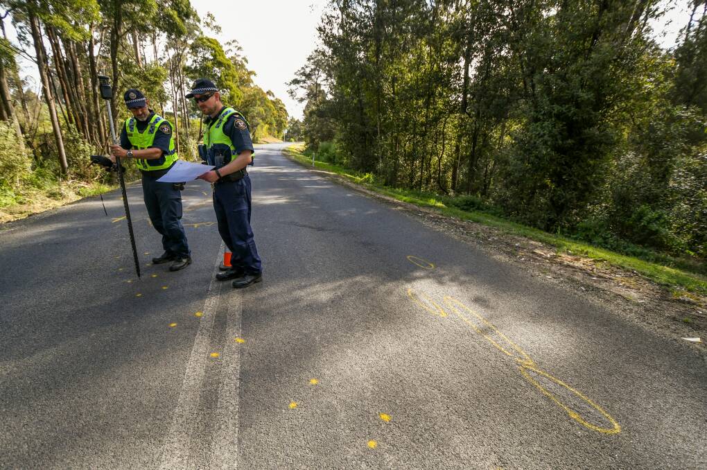 Tasmania Police investigate a fatal crash that occurred on Golconda Road in 2017. Picture: file 