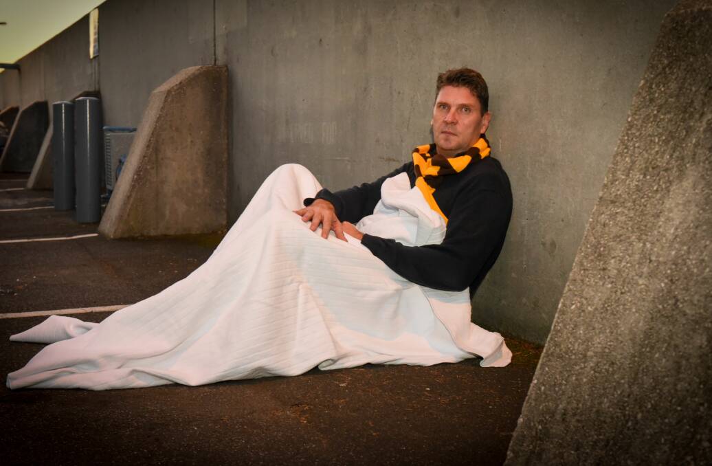 COLD: Hawthorn Football Club chief executive Justin Reeves will see UTAS Stadium from a different angle when he takes part in the CEO Sleepout. Picture: Paul Scambler