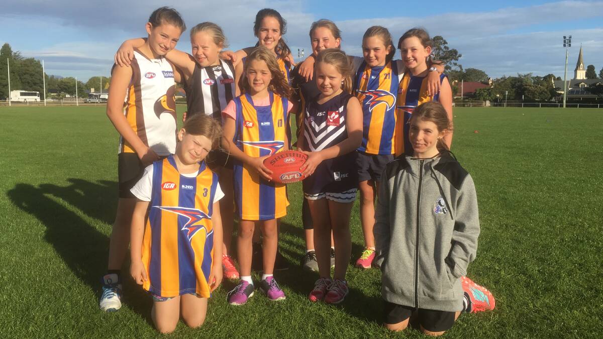 THE FIRST BOUNCE: The Evandale Football Club have launched a second junior girls team in the Northern Tasmania Junior Football Association. Picture: supplied
