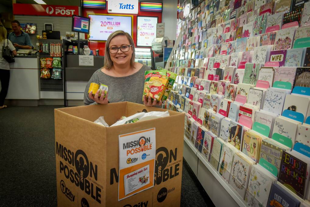 GIVING: Legana News and Lotto manager Lihanna Hinds said more people have donated to this year's Mission Possible than last year. Picture: Paul Scambler 