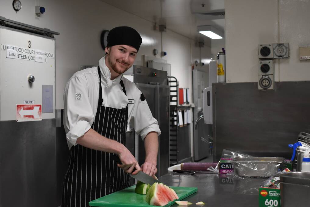 WHIPPING UP A STORM: Kyle Cox-McKinnon said he owes the Beacon Foundation everything. After getting his foot in the door, he is now an apprentice chef at the Country Club of Tasmania. Picture: Tarlia Jordan 